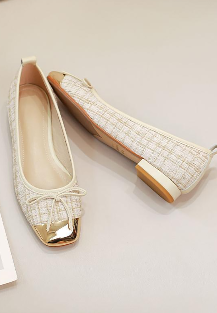 New bow-knot shallow-mouth soft-soled metal flats CA25090204BE