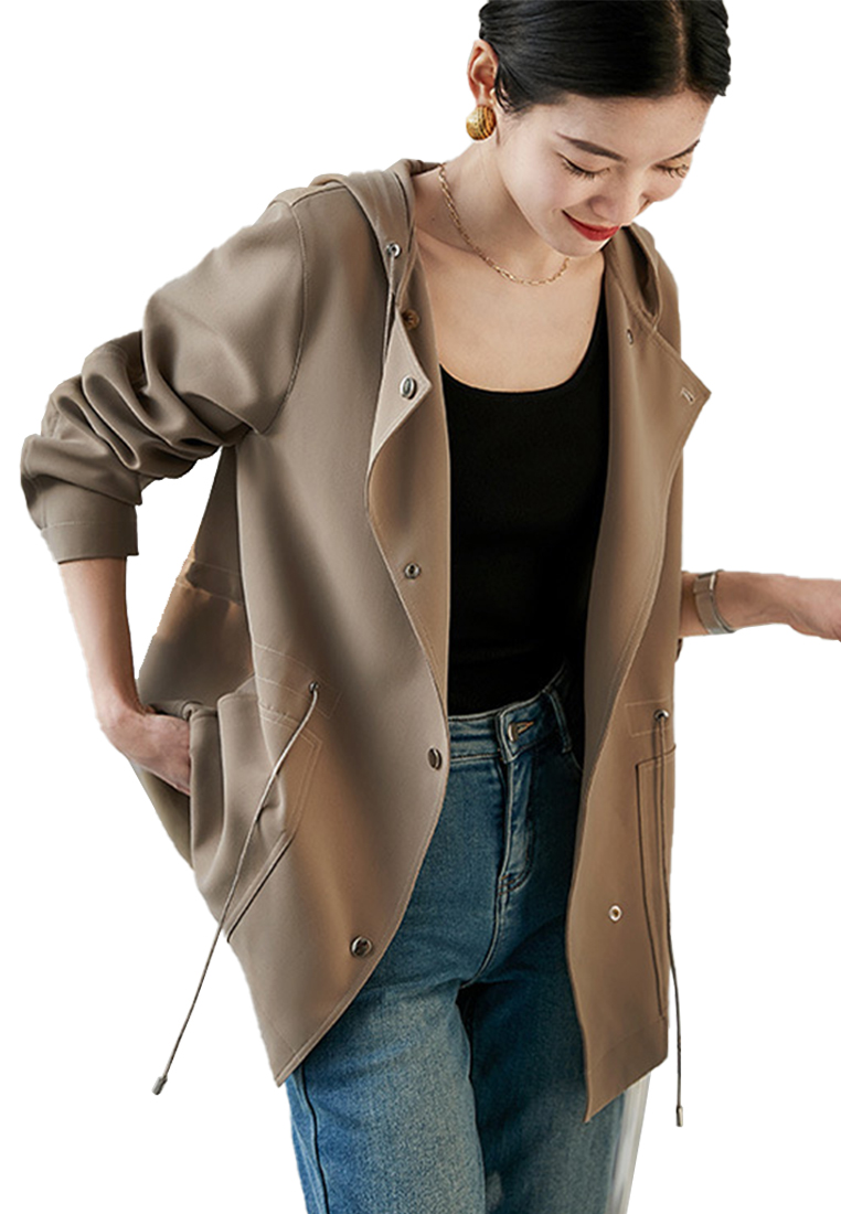 Fashion Korean version mid length trench coat CA090804W