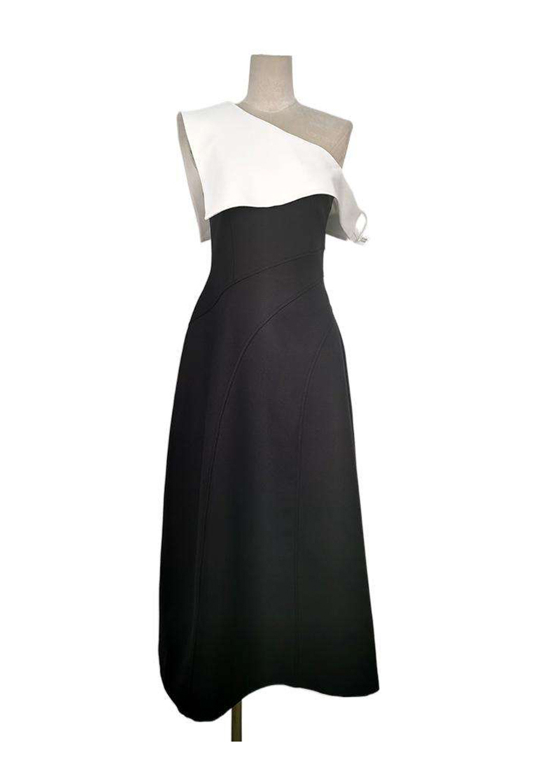 Vietnam Designer Autumn and Winter New Elegant Oblique Shoulder Sexy Knitted Bottoming Dress Chic New-sunnydaysweety