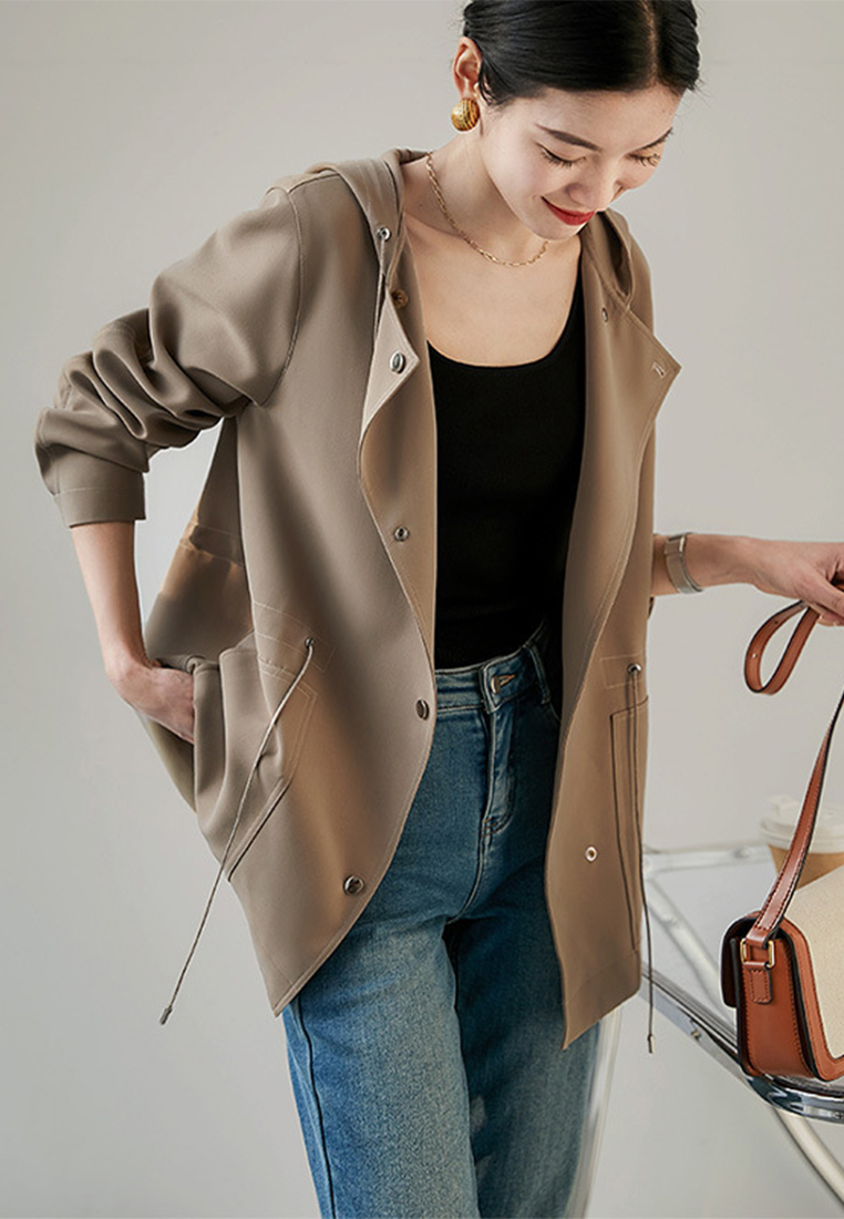 Fashion Korean version mid length trench coat CA090804W