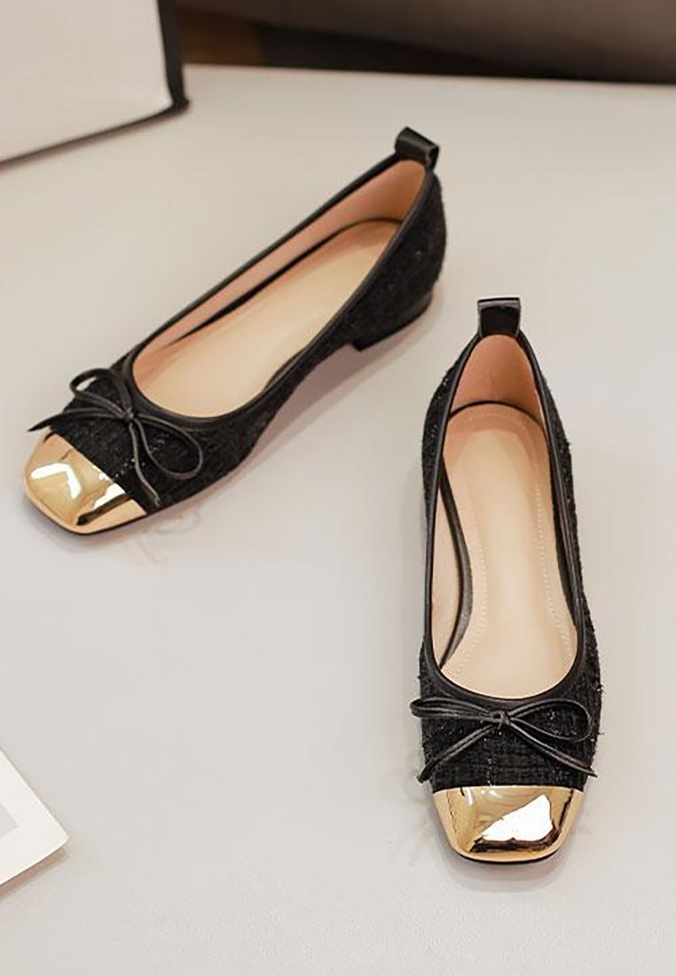 New bow-knot shallow-mouth soft-soled metal flats CA25090204BE