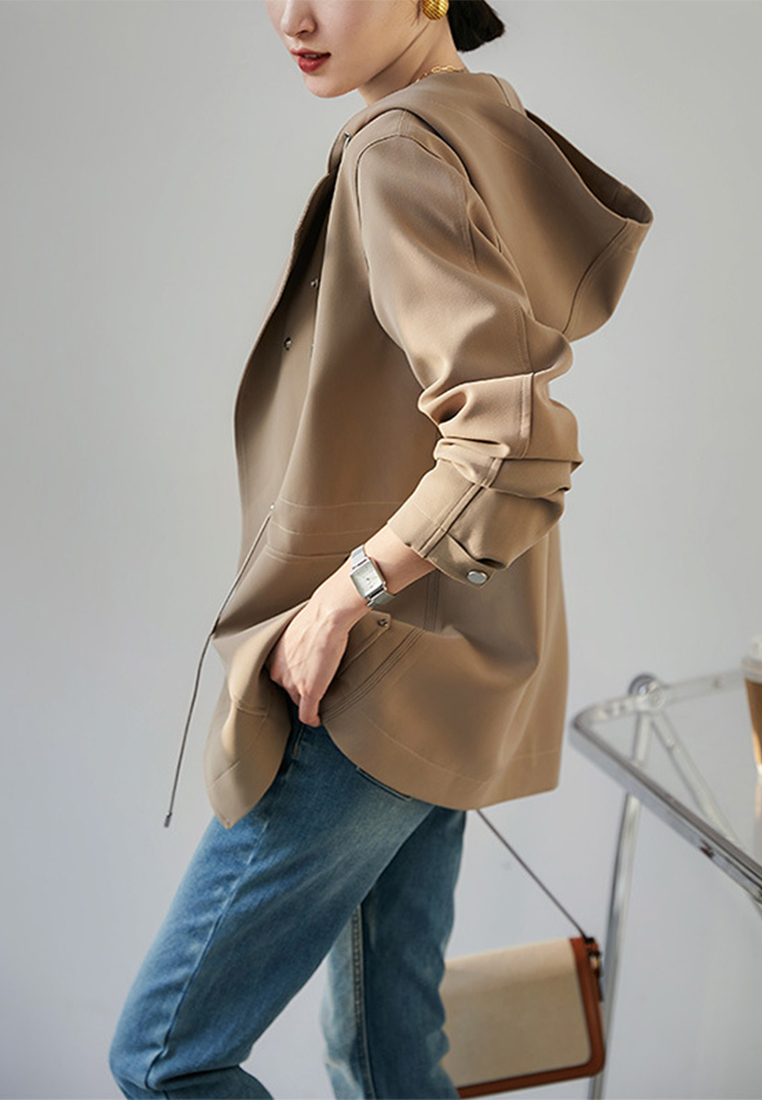 Fashion Korean version mid length trench coat CA090804W