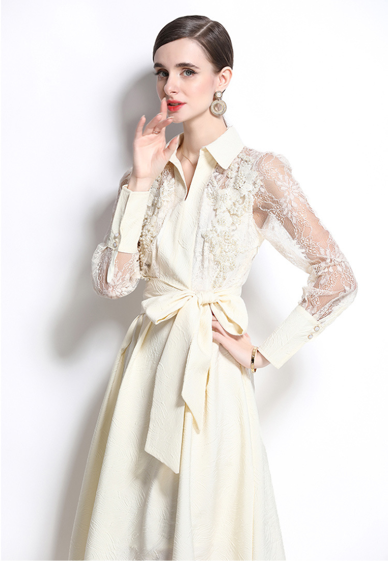 Mesh embroidery unique temperament dress  CA25031204BK