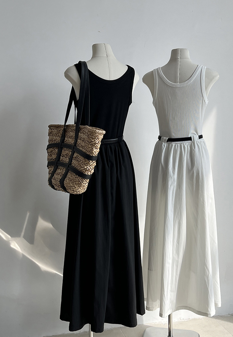 New summer French vest A-line dress CA25032704BK