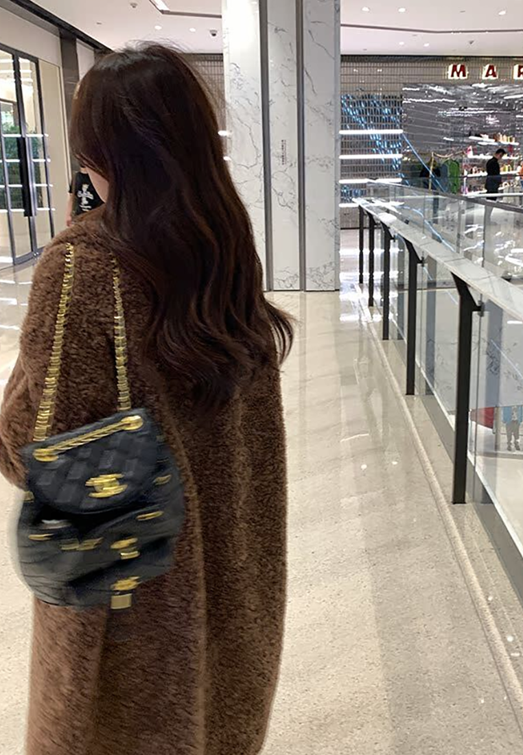 New Autumn/Winter Long Shearling Coat with Large Lapel CA25102440BE