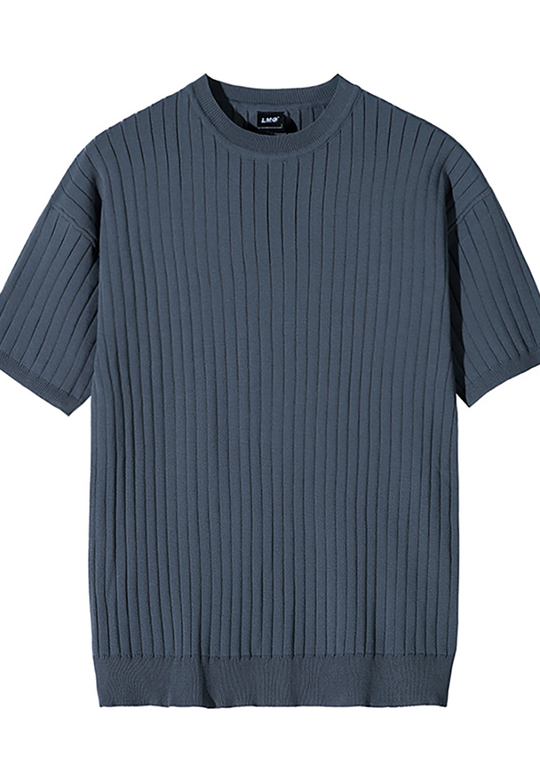 Men's summer Korean round neck knitted T-shirt CA25052340GY