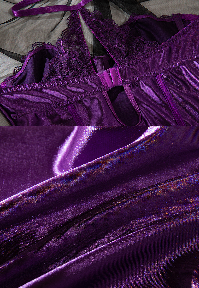 New push up breast wrap halterneck sexy lace party outer bodysuit CA24112040PU