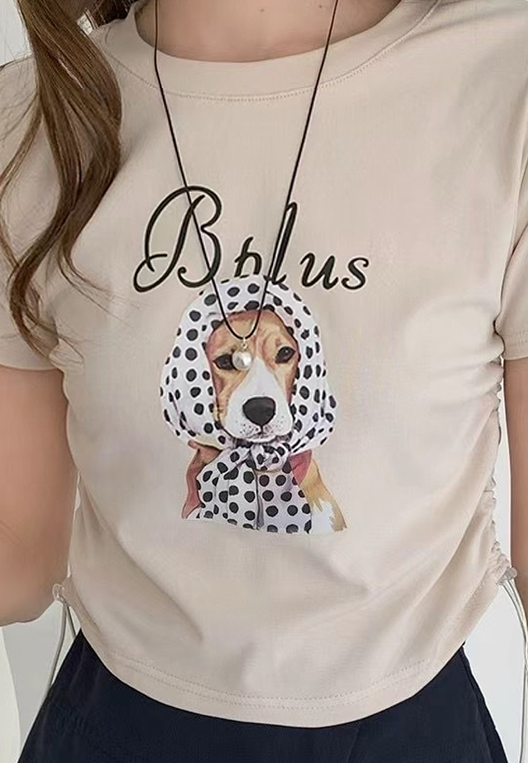 New retro ins printed cropped top CA25070902W