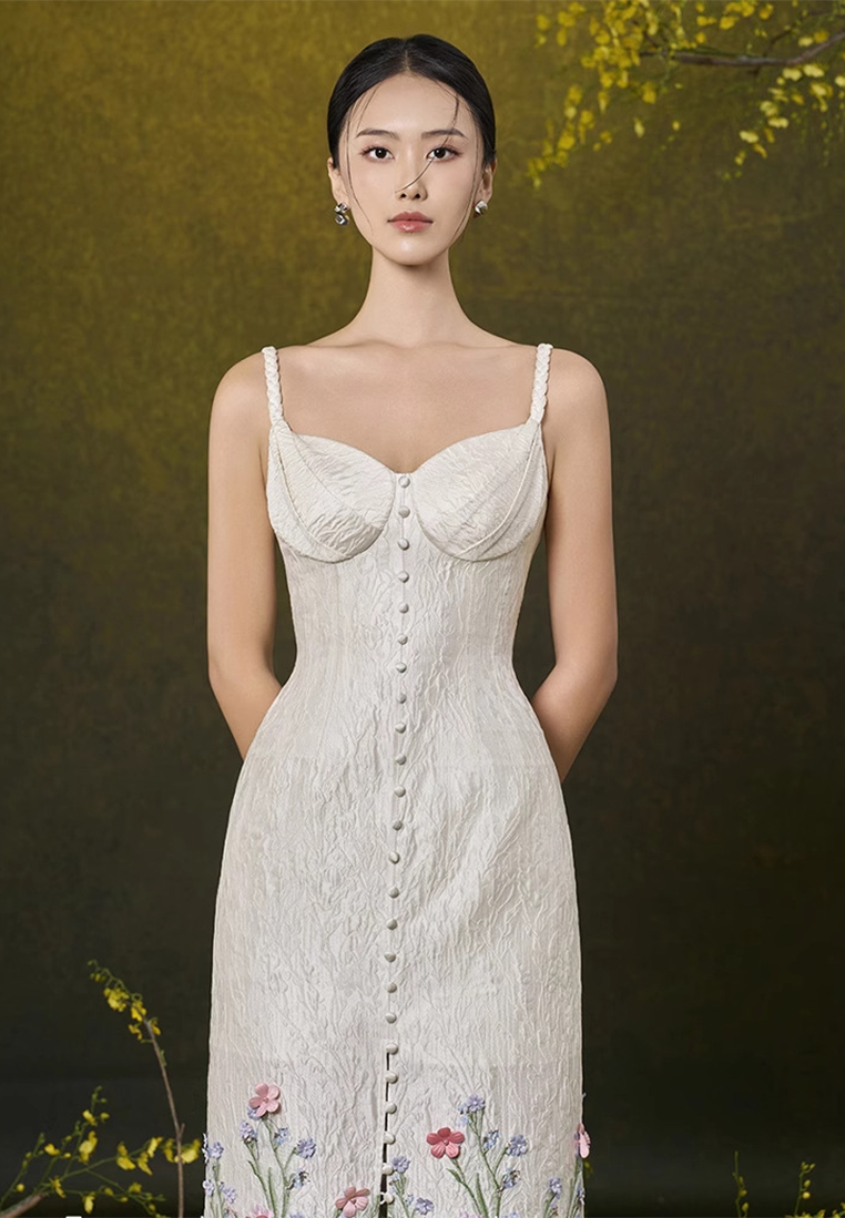 New summer floral 3D heavy-duty suspender dress CA25092541BE