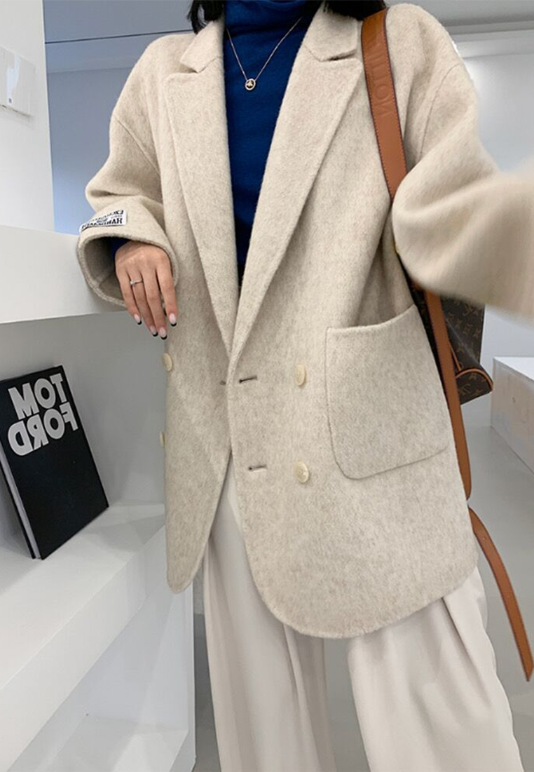 Autumn Short Double-Faced Wool Blazer CA25102441BE