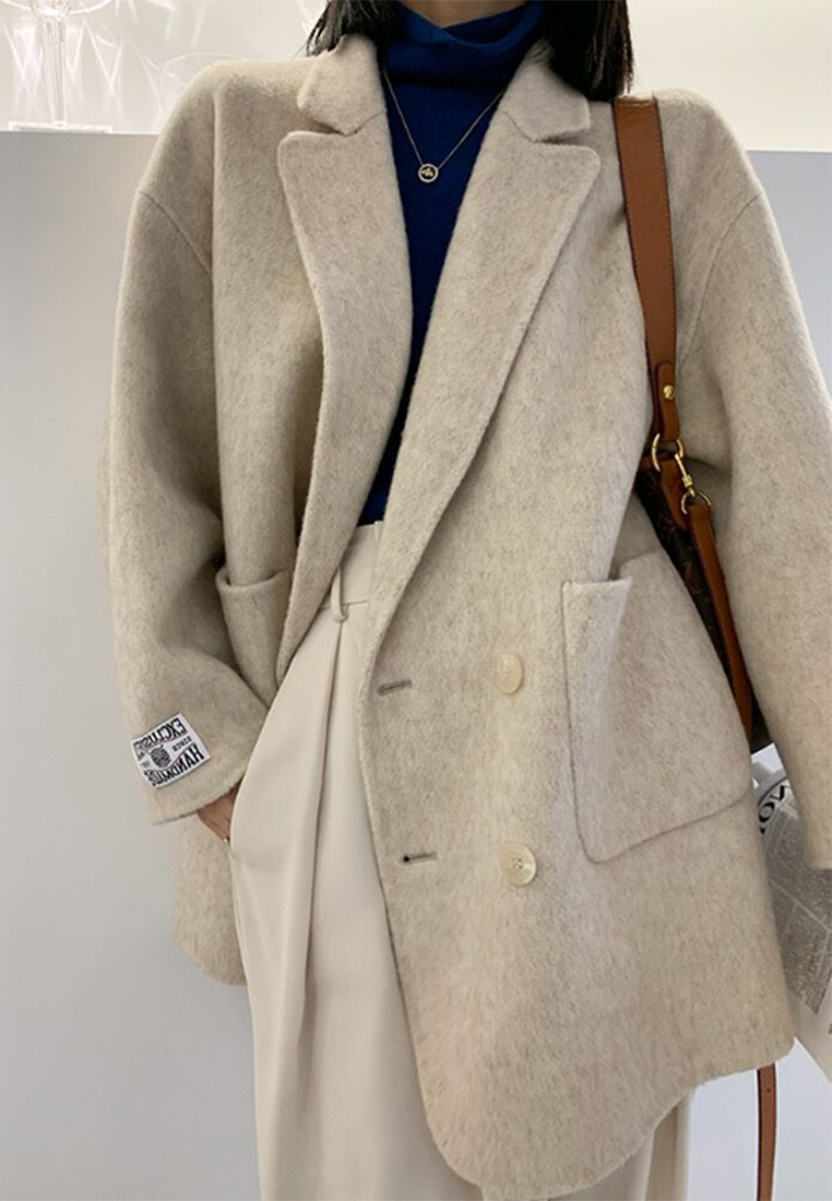 Autumn Short Double-Faced Wool Blazer CA25102441BE