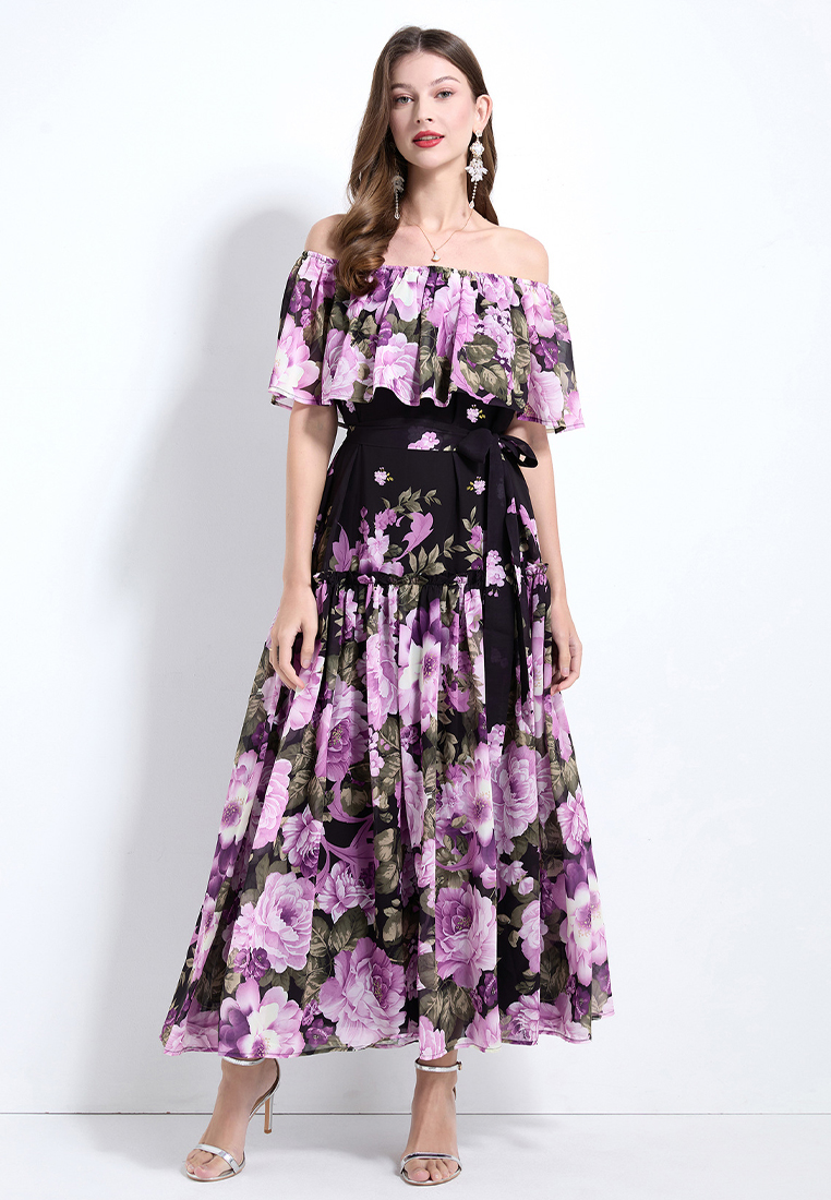 New summer French waist slim dress CA25070941BK