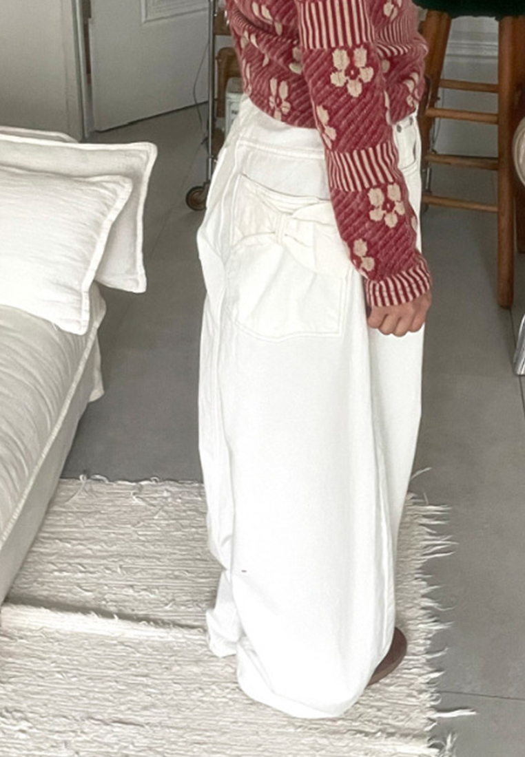 New Korean style loose wide-leg denim pants CA25042941W