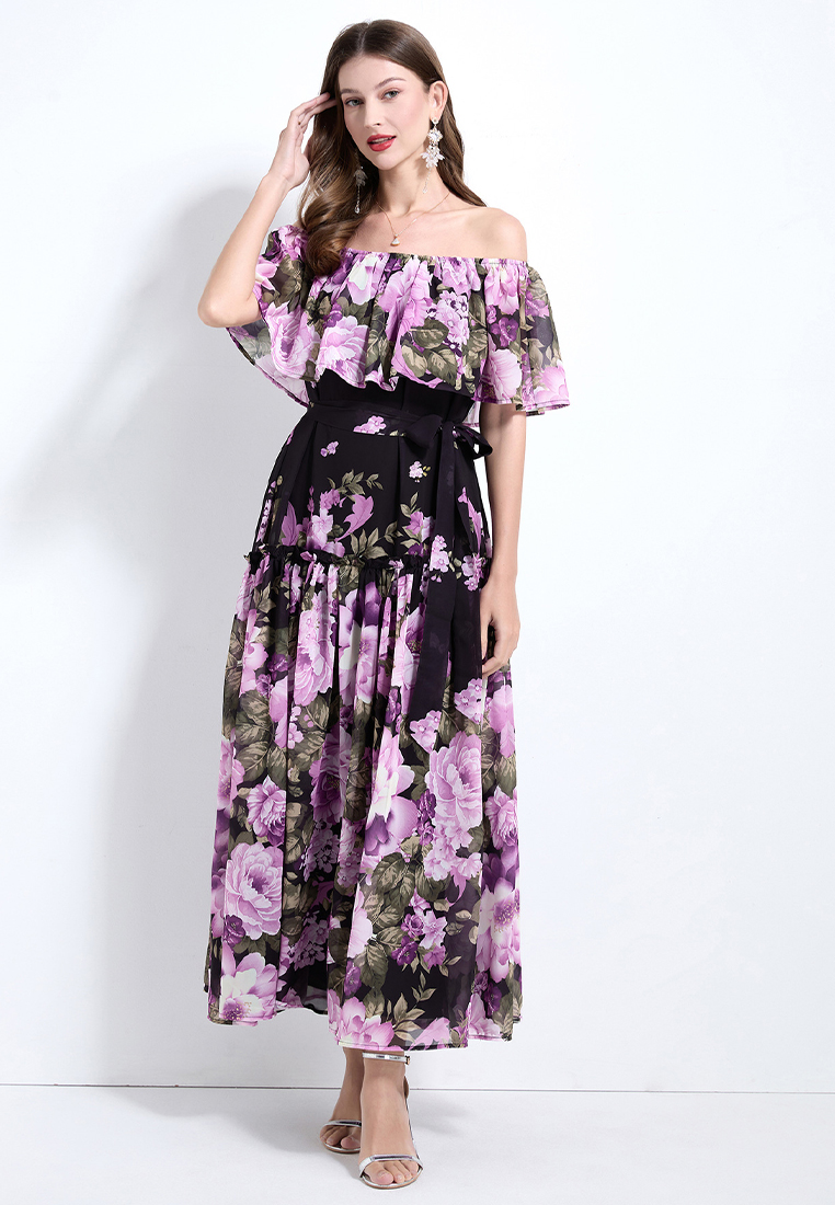 New summer French waist slim dress CA25070941BK