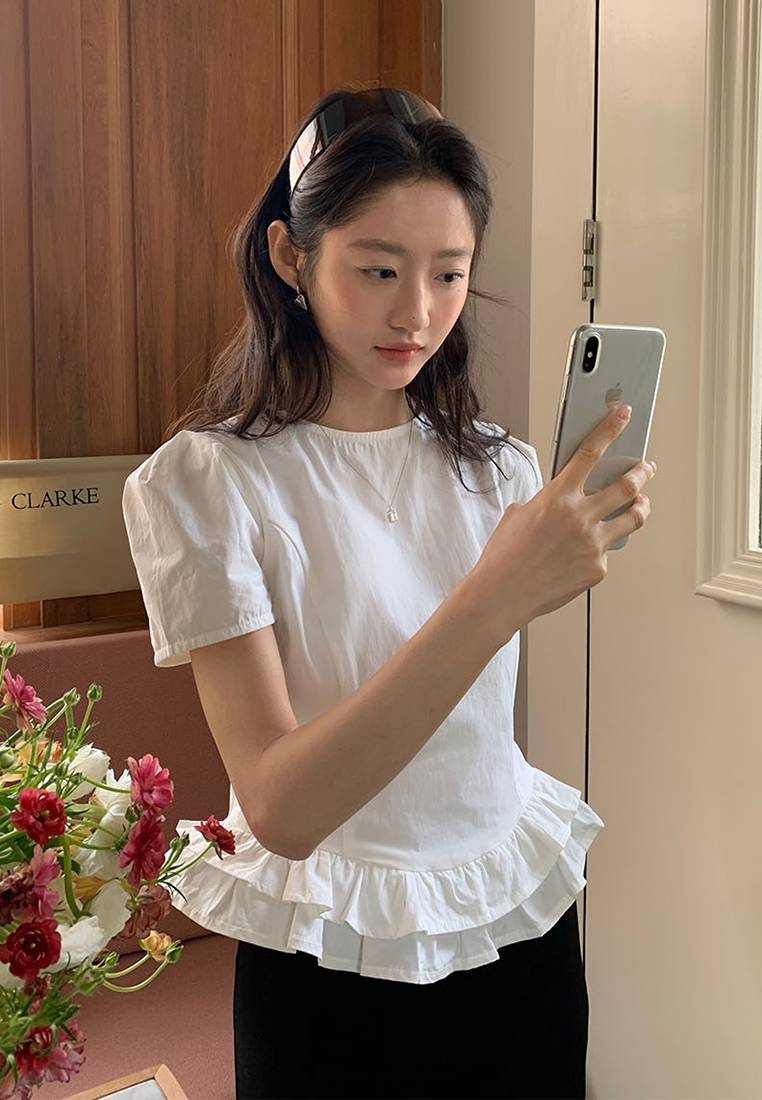 Korean style stylish girl short-sleeved shirt CA25060341W