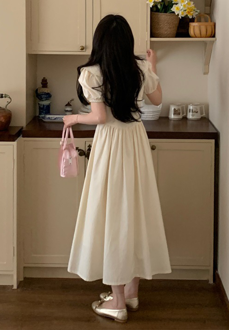 2024 French Vintage V-neck Lace Dress CA24041041BE