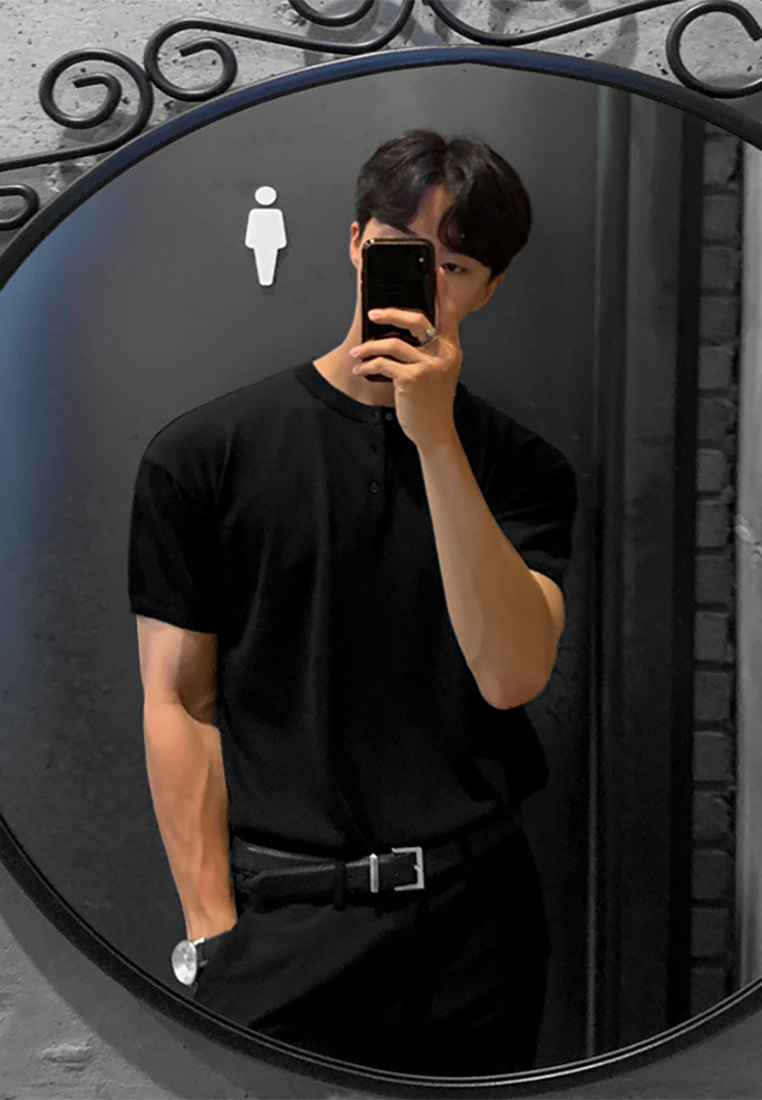 Men's Korean summer thin ice silk knitted T-shirt CA25052341KI