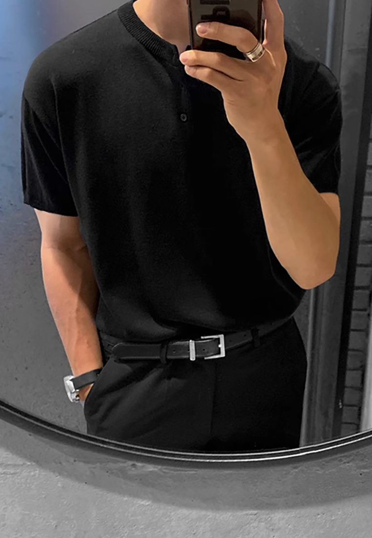 Men's Korean summer thin ice silk knitted T-shirt CA25052341KI