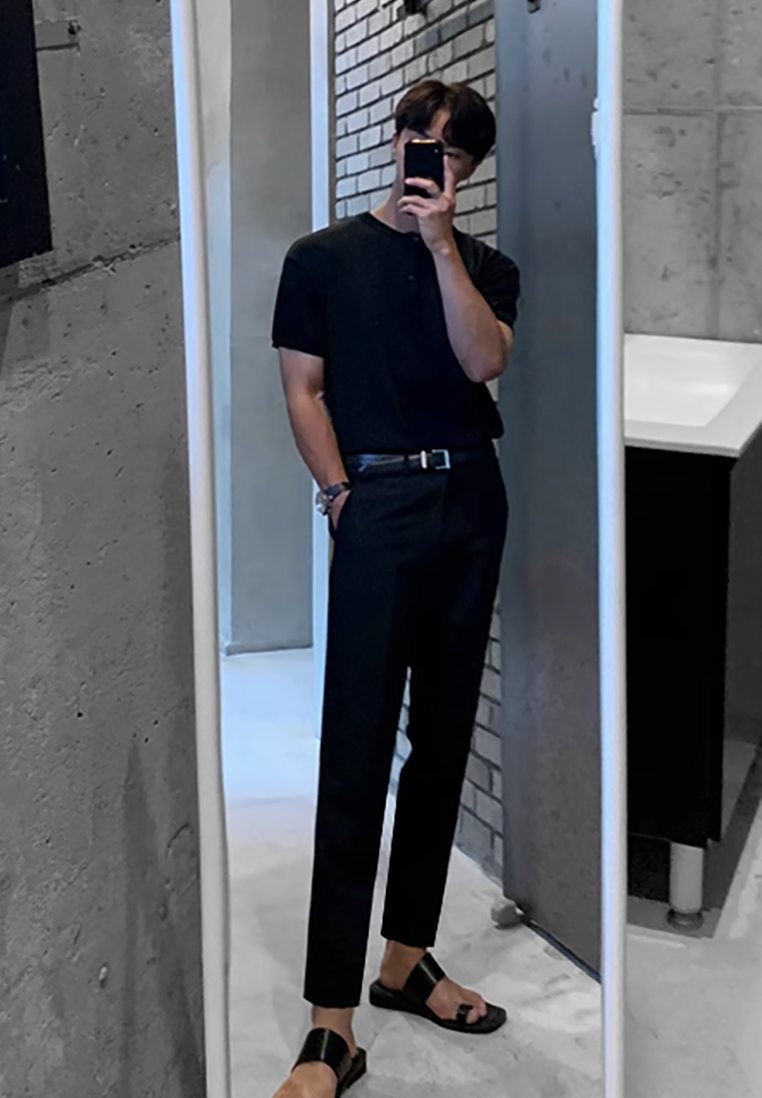 Men's Korean summer thin ice silk knitted T-shirt CA25052341KI