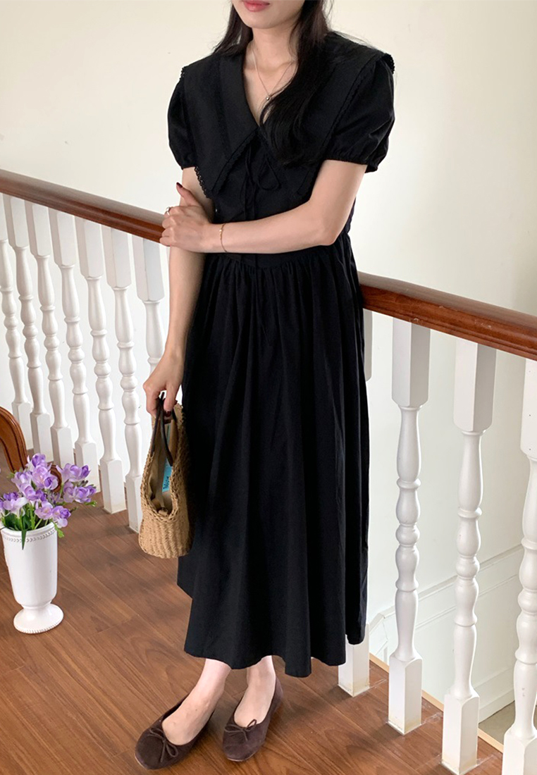 2024 French Vintage V-neck Lace Dress CA24041041BE