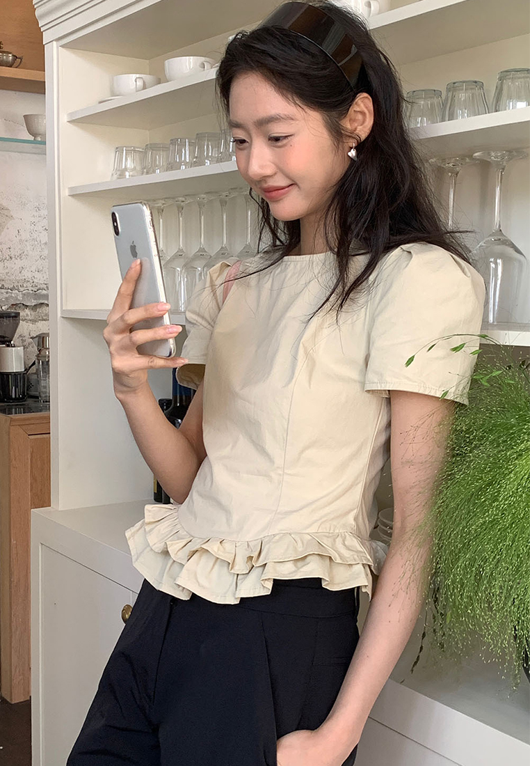 Korean style stylish girl short-sleeved shirt CA25060341W