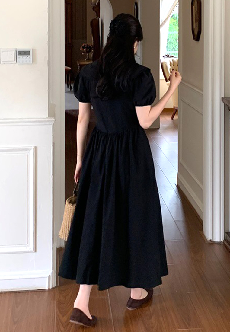 2024 French Vintage V-neck Lace Dress CA24041041BE