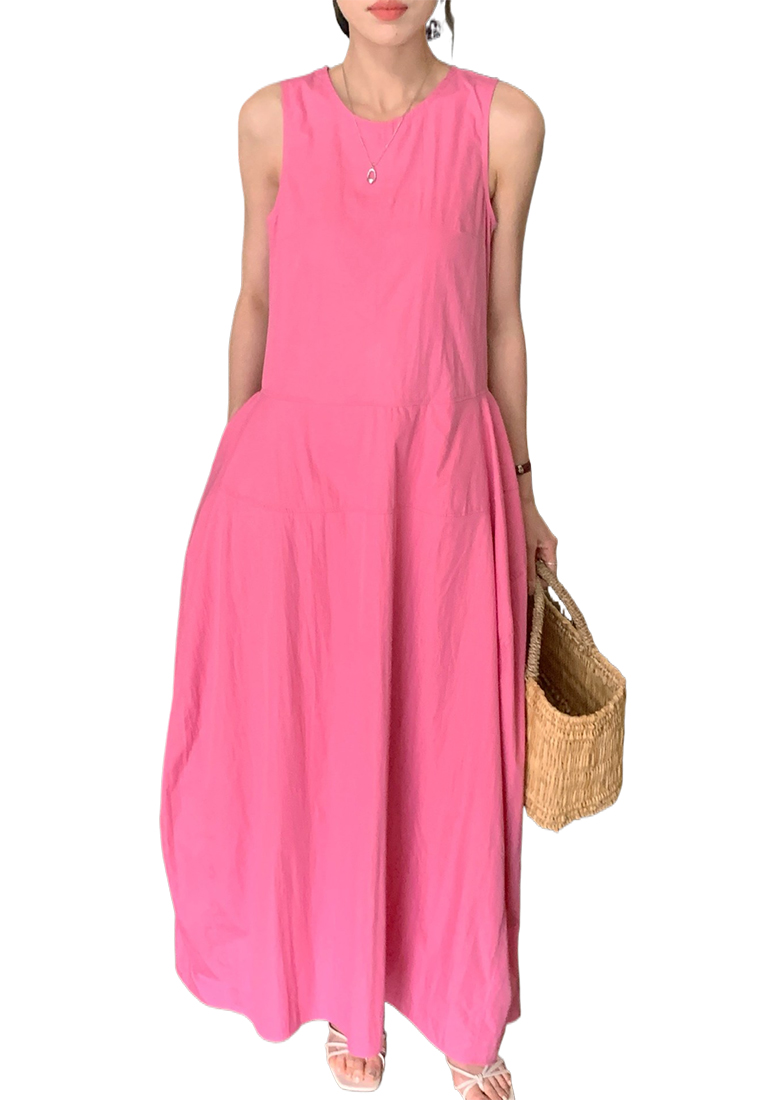 Splicing simple temperament sleeveless dress CA25060342PI