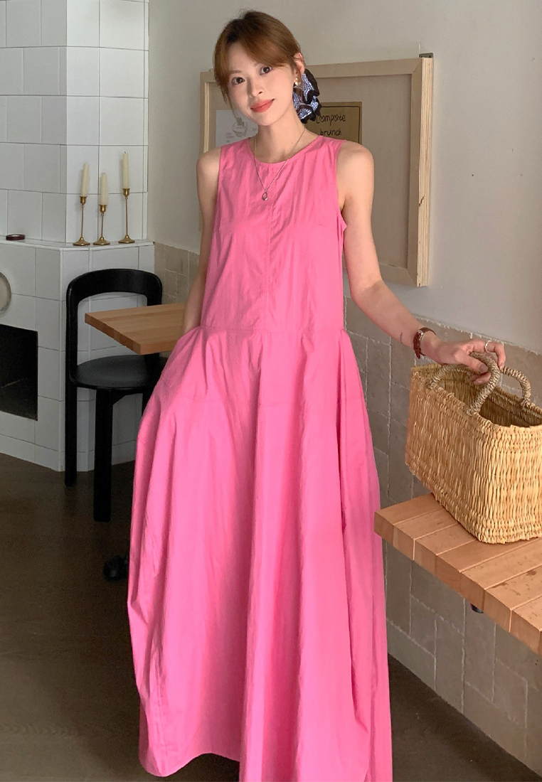 Splicing simple temperament sleeveless dress CA25060342PI