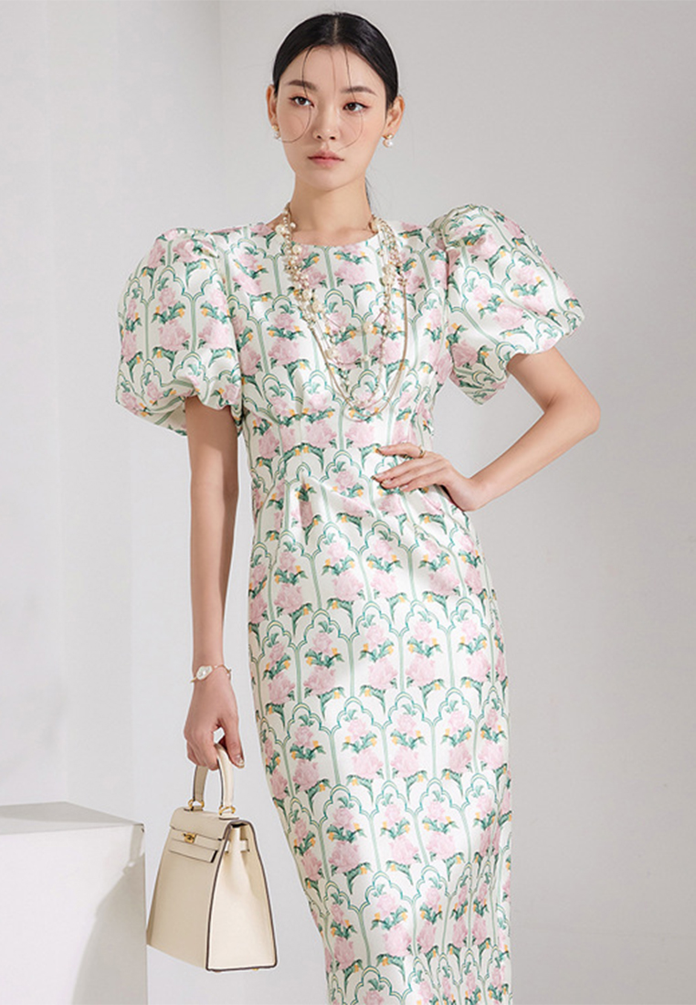 2024 Fashionable and Elegant Slimming Lantern Sleeves Dress CA4021942MT