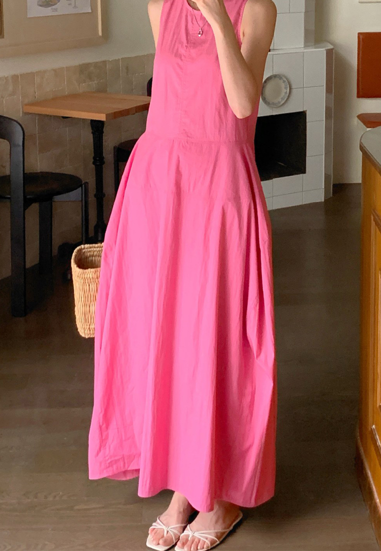 Splicing simple temperament sleeveless dress CA25060342PI