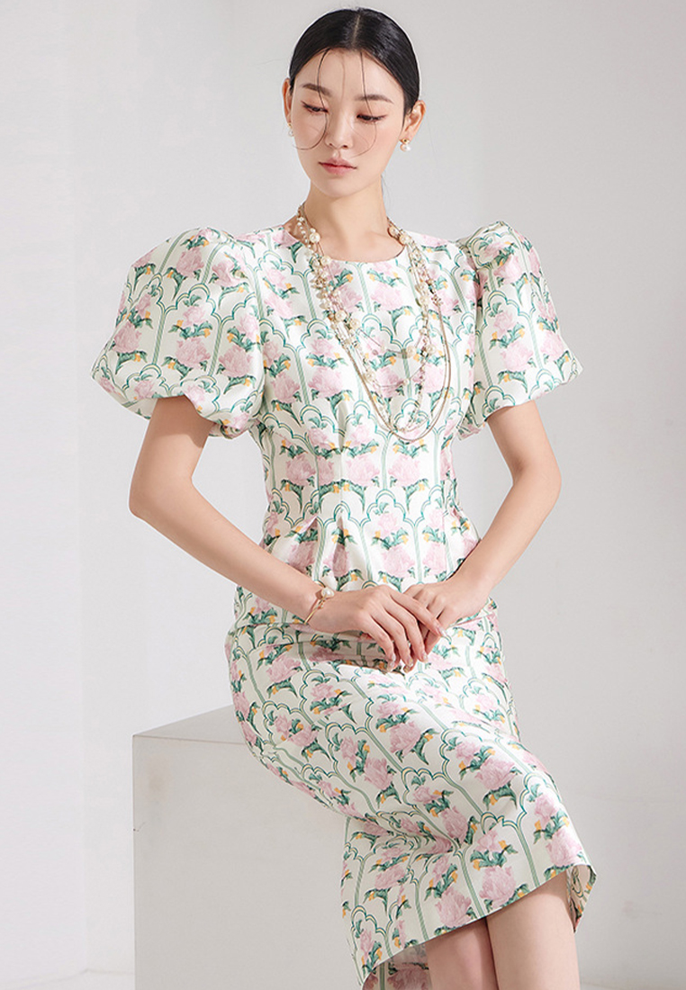 2024 Fashionable and Elegant Slimming Lantern Sleeves Dress CA4021942MT