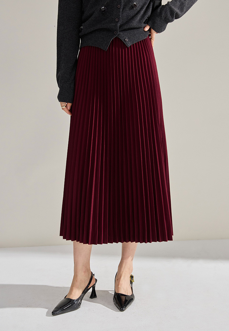 Autumn and winter pleated midi skirt CA25010703KI
