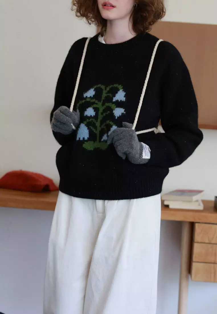 Temperament new flower pattern knitted sweater top K112603BE