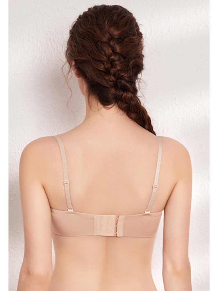 Sexy Detachable Shoulder Strap Anti-Slip Smooth Seamless Soft Underwire Half Cup Bra CA23050443W