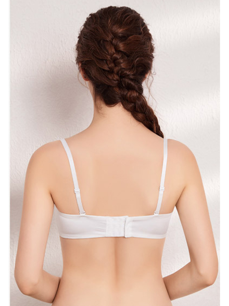 Sexy Detachable Shoulder Strap Anti-Slip Smooth Seamless Soft Underwire Half Cup Bra CA23050443W