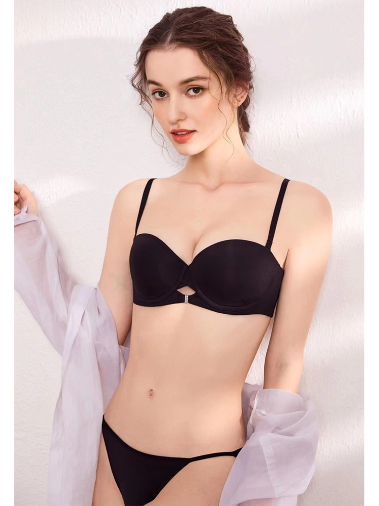 Sexy Detachable Shoulder Strap Anti-Slip Smooth Seamless Soft Underwire Half Cup Bra CA23050443W