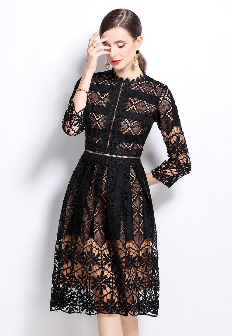 New Style Retro Lace Dress CA241128143BK