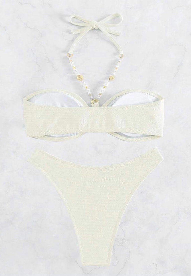 New halterneck chain swimsuit set CA24032143W