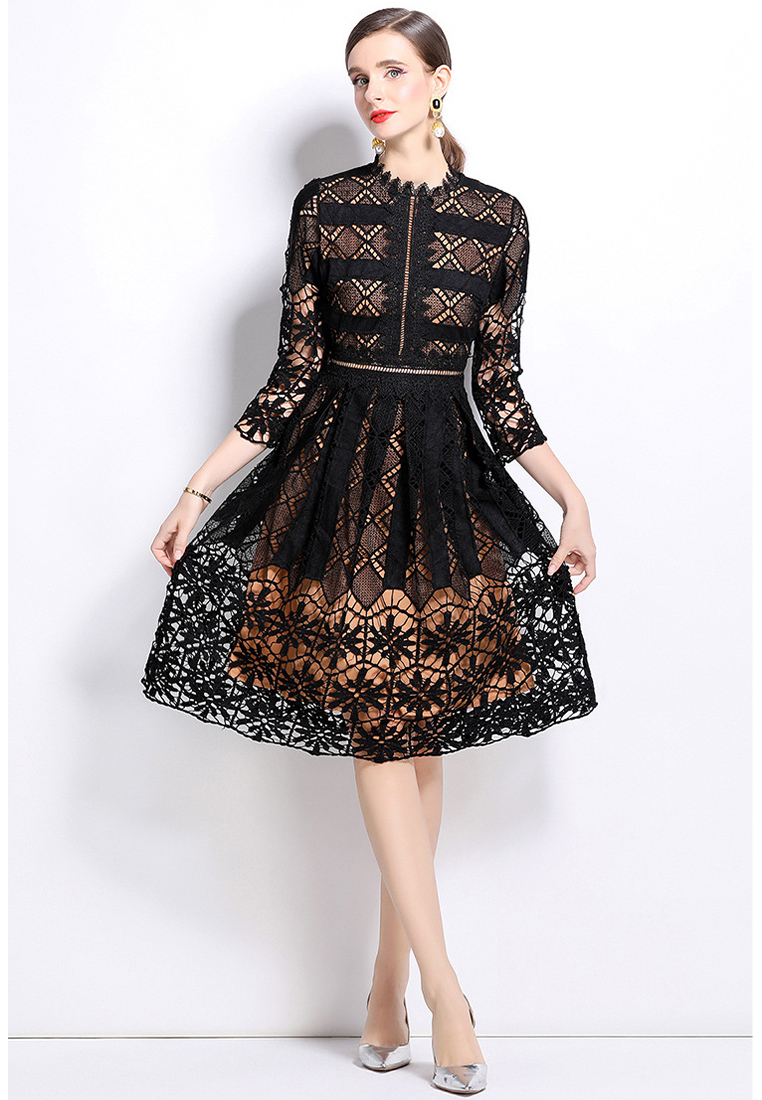 New Style Retro Lace Dress CA241128143BK