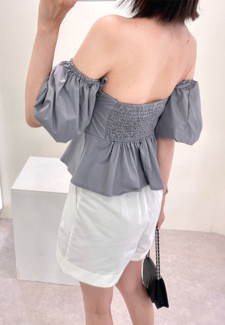 Summer new waist sexy puff sleeve shirt CA25060343YE