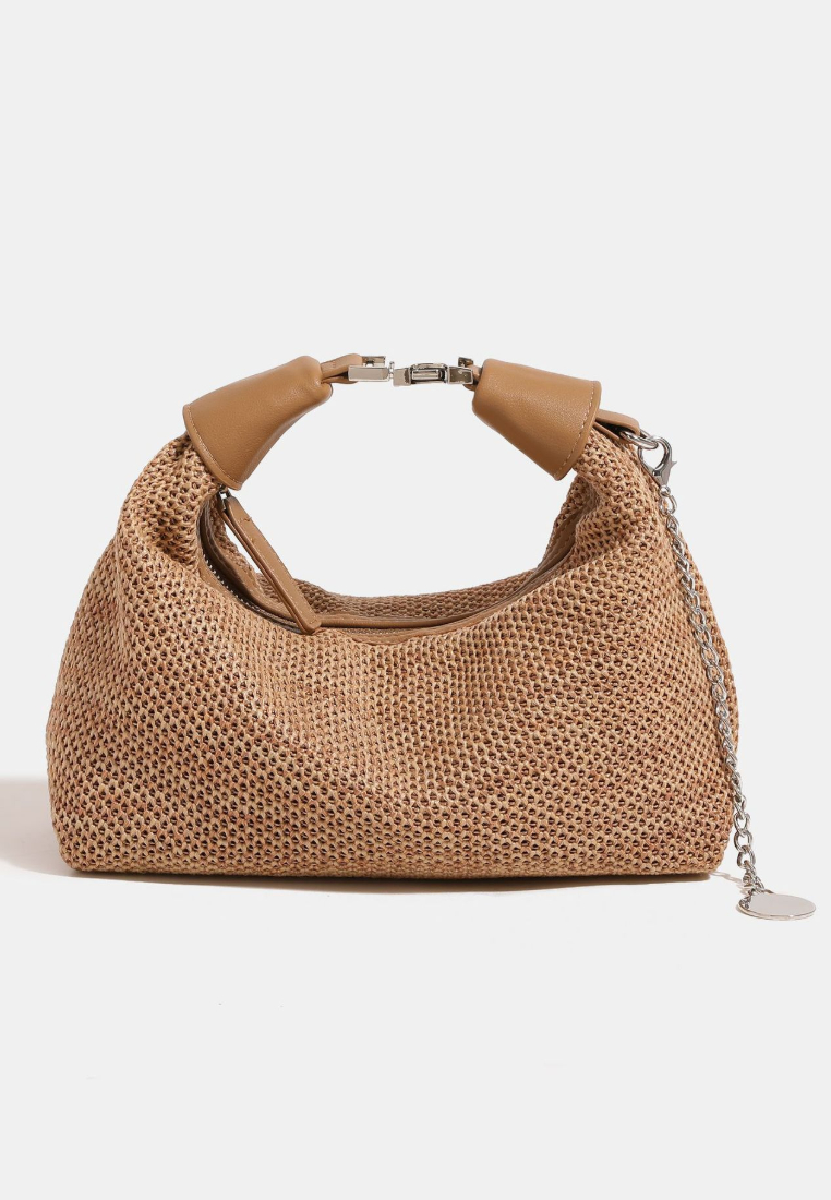 Minimalist Vacation Style Openwork Woven Hobo Bag K26052006