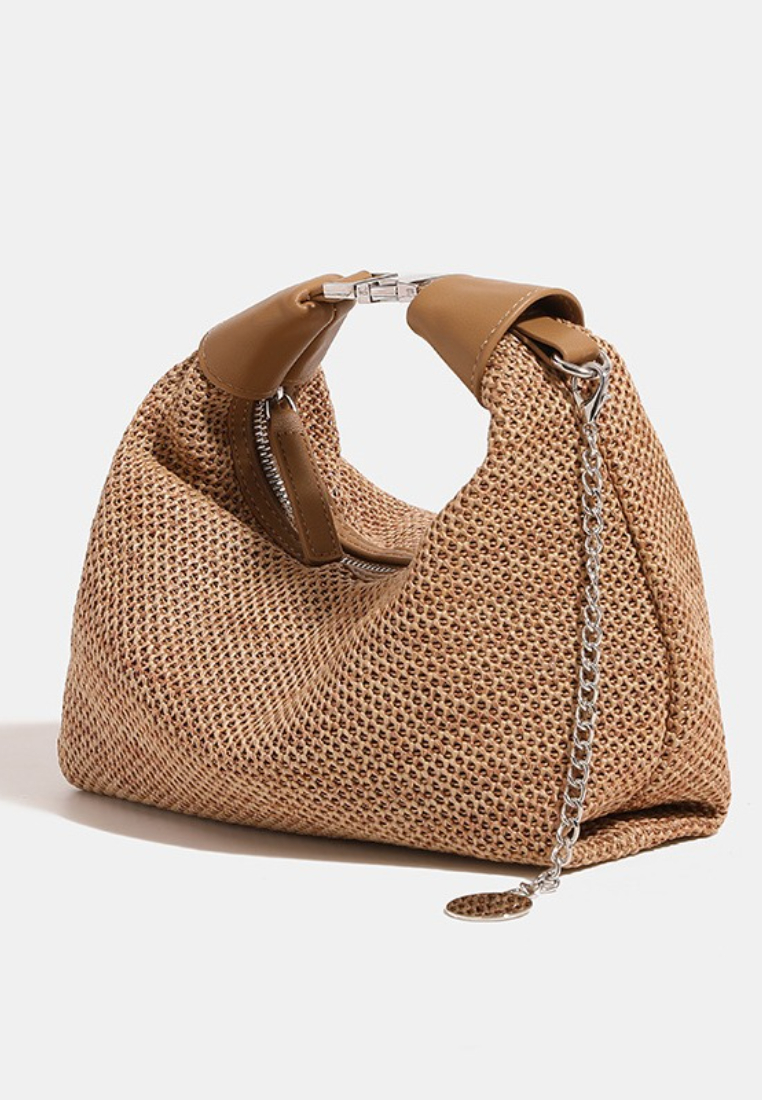 Minimalist Vacation Style Openwork Woven Hobo Bag K26052006