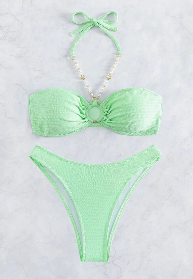 New halterneck chain swimsuit set CA24032143W