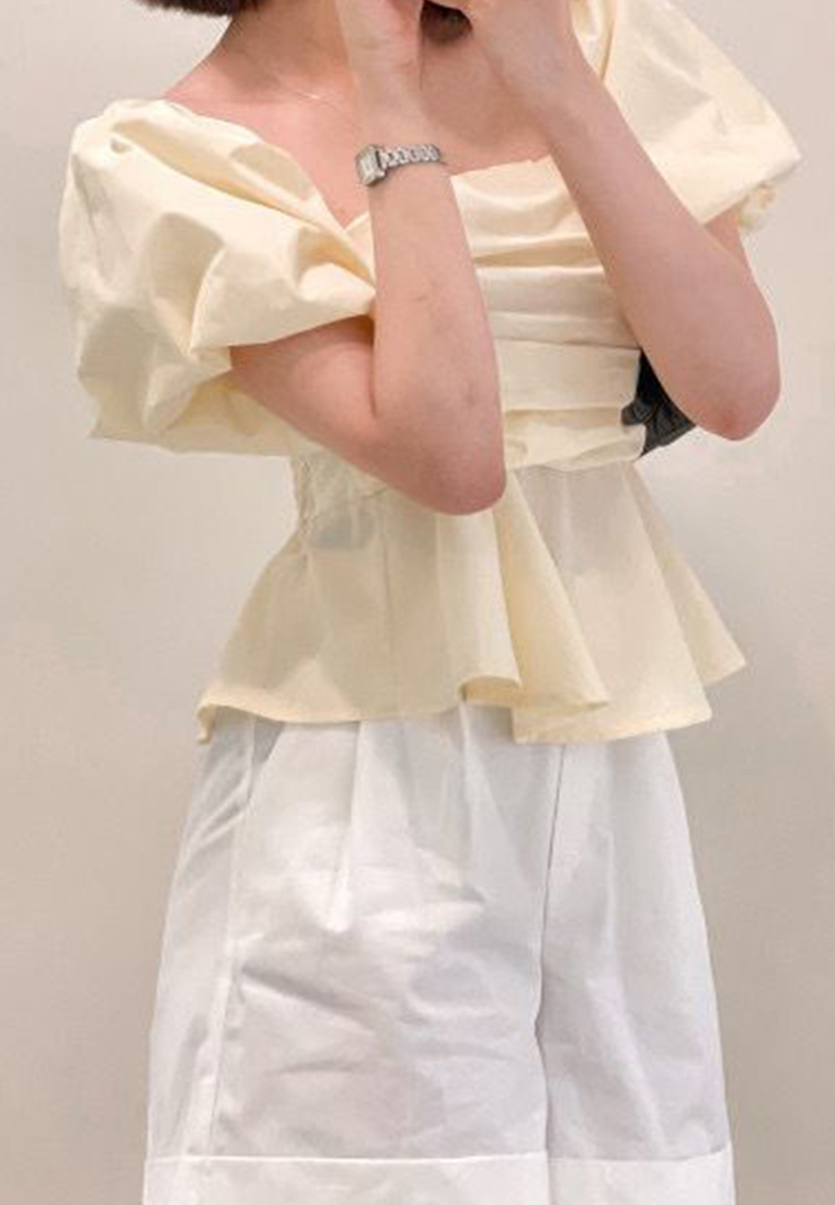 Summer new waist sexy puff sleeve shirt CA25060343YE