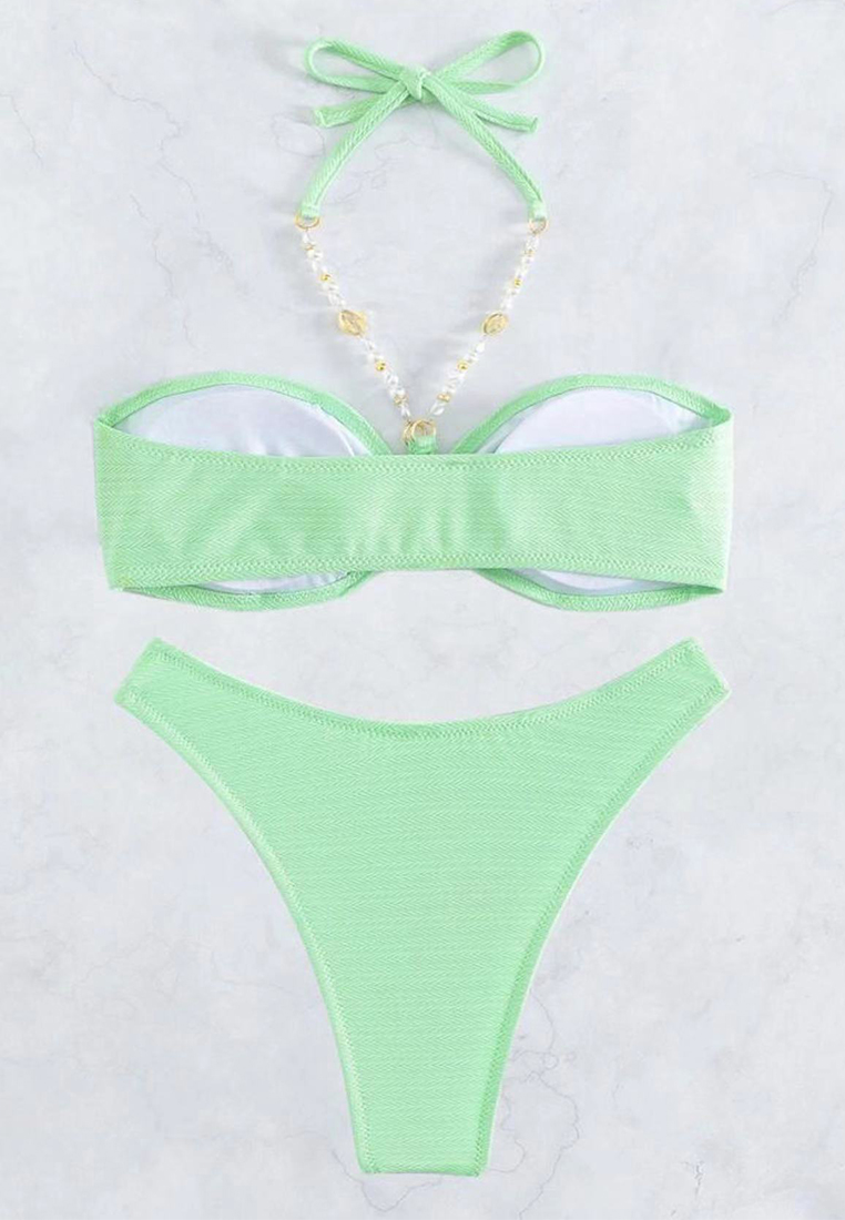New halterneck chain swimsuit set CA24032143W