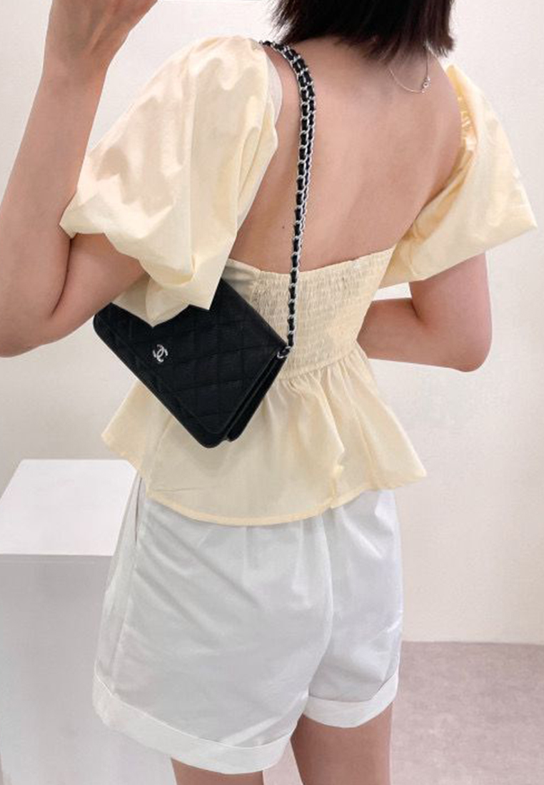 Summer new waist sexy puff sleeve shirt CA25060343YE