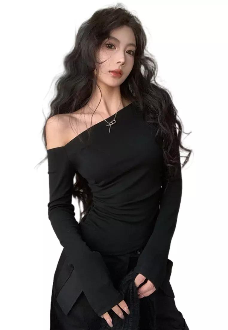 Short long sleeved base shirt top CA24092322BK