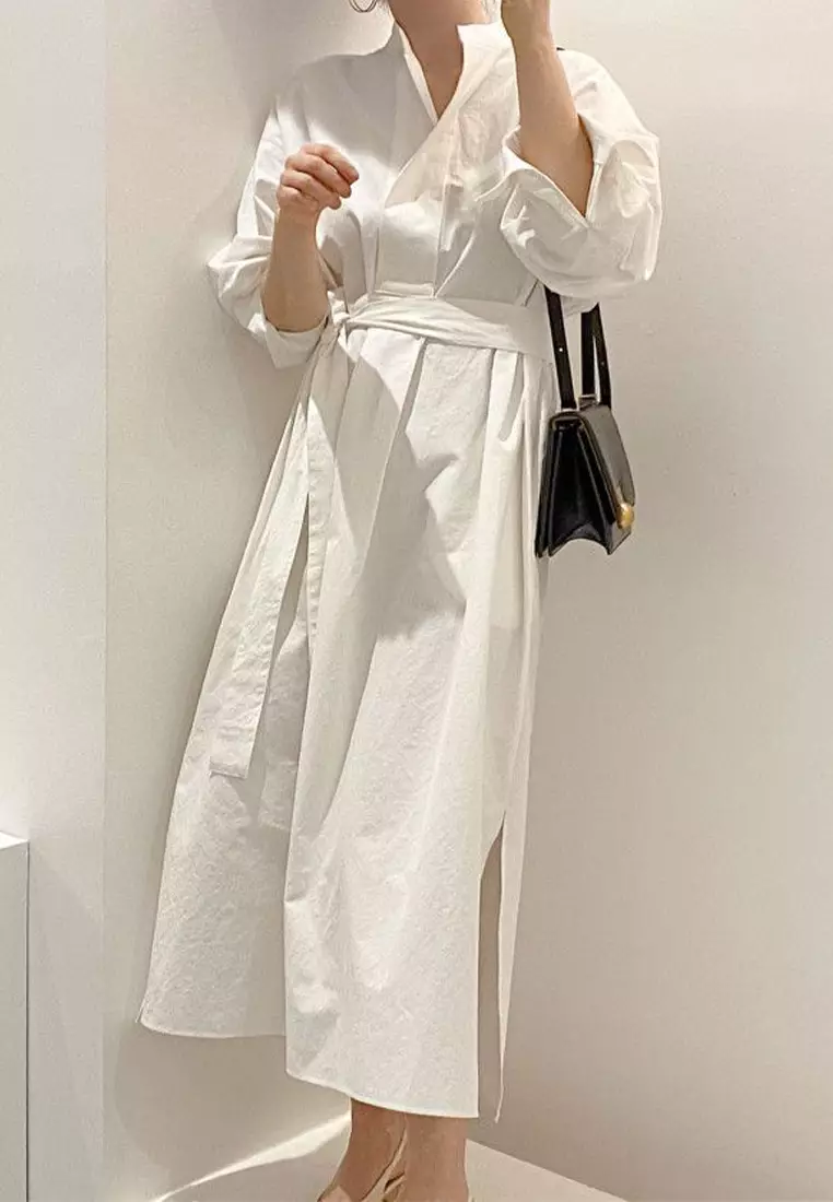 Simple and loose long bubble sleeve dress vest set CA24092735MT