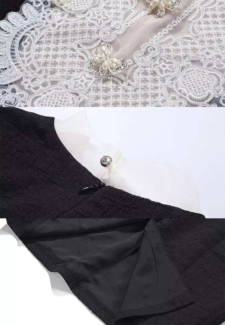 Lace Embroidered Mesh Dress CA24102541BK