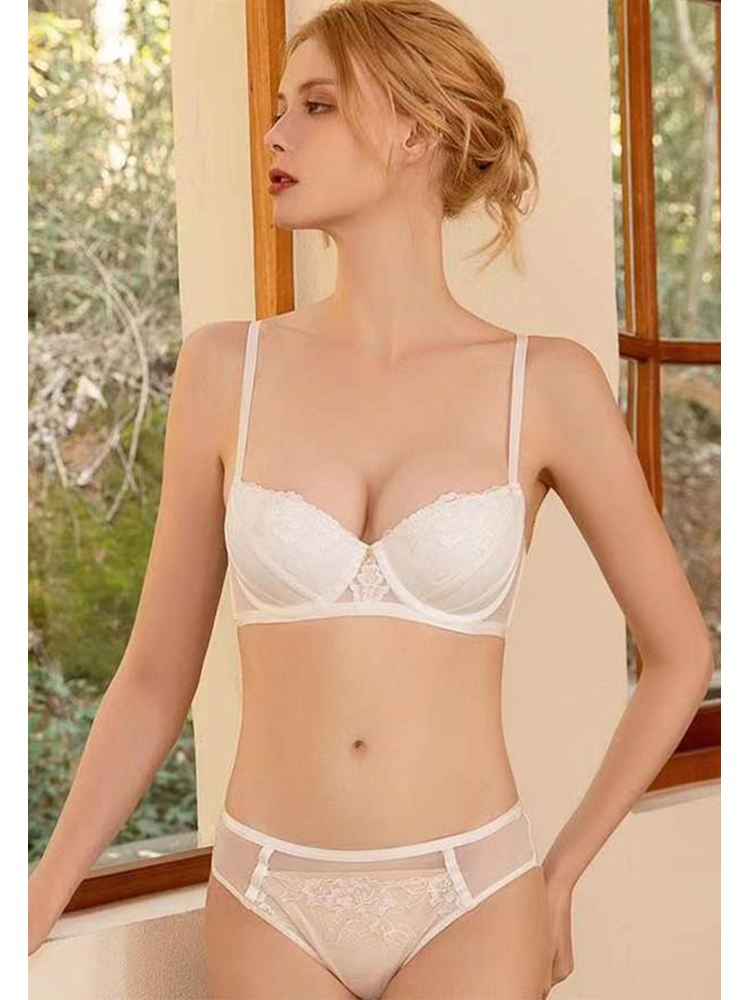 Sexy Lace Trimmed Bra Set for Small Breasts CA23050444RD-sunnydaysweety